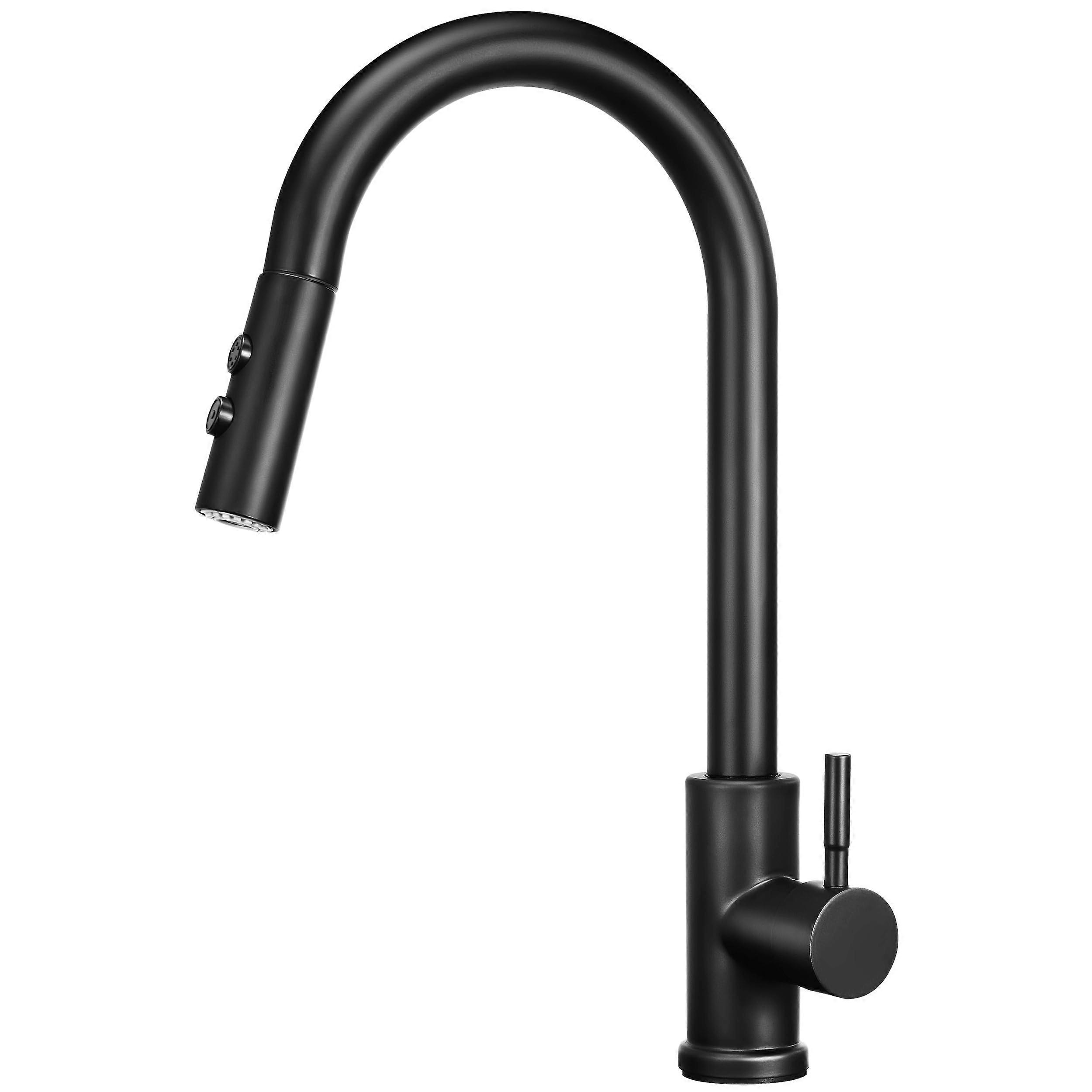 Black PullOut Kitchen Faucet with 50 cm Spray Hose, 360° Swivel, 2 Modes, 304 Steel
