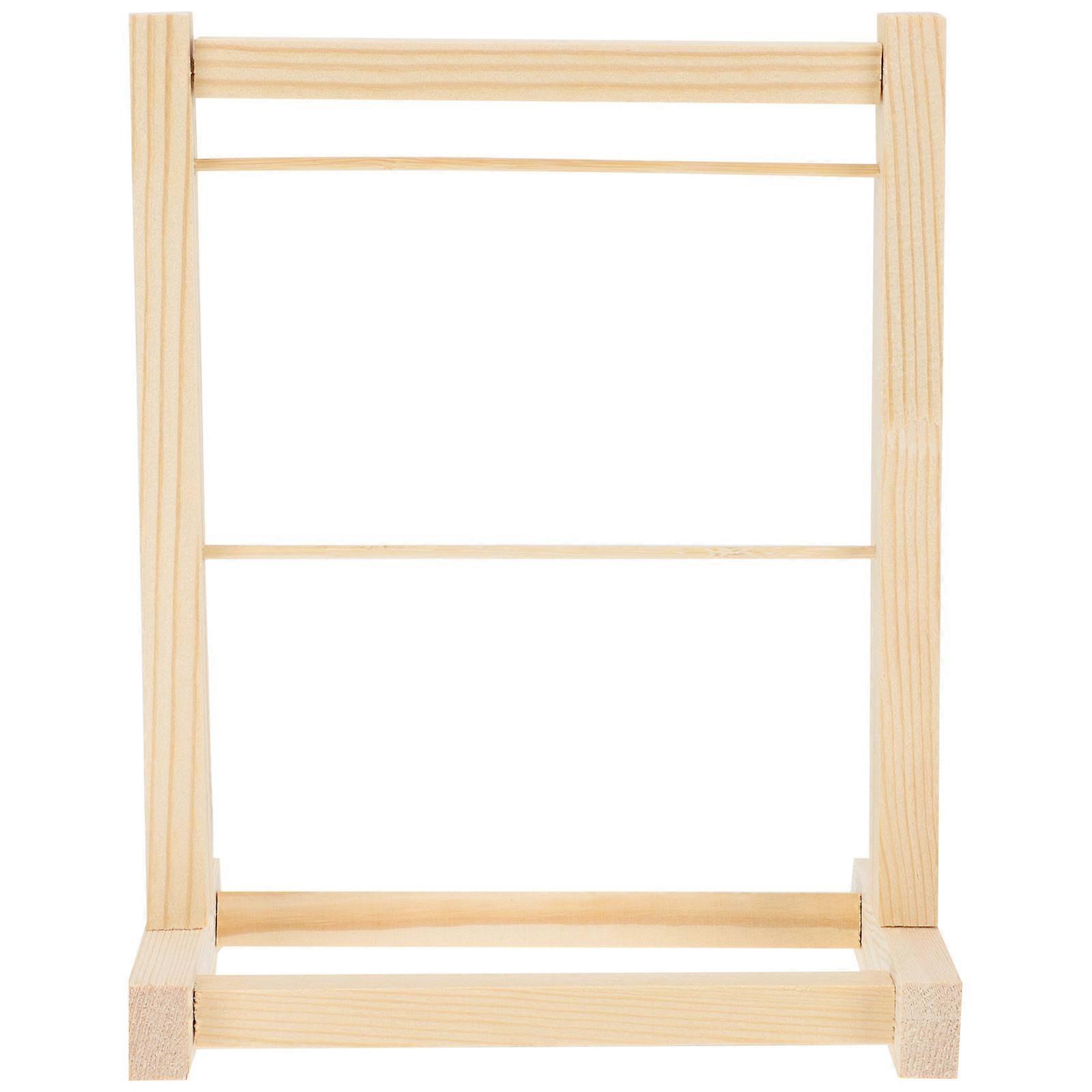 رف ملابس مزدوج الطبقة لتنظيم ملابس الدمية ، حامل خشبي