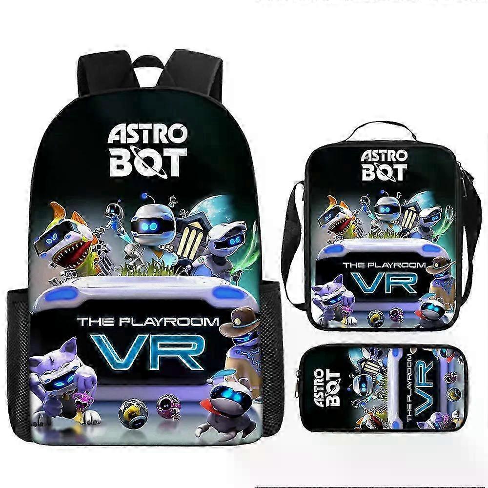 Astro Bot Themed School Backpack for Students with Pen Holder and Shoulder Strap