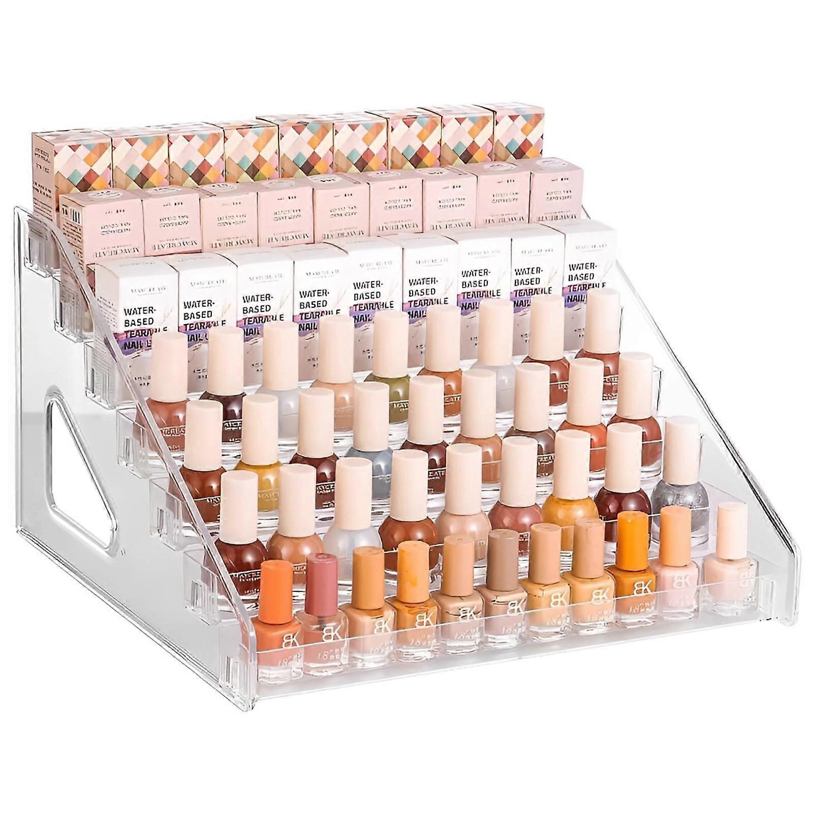 7Tier Clear Acrylic Nail Polish Organizer, Essential Oils, Cosmetics Display Case, Makeup Storage for Bathroom, Vanity, or Countertop
