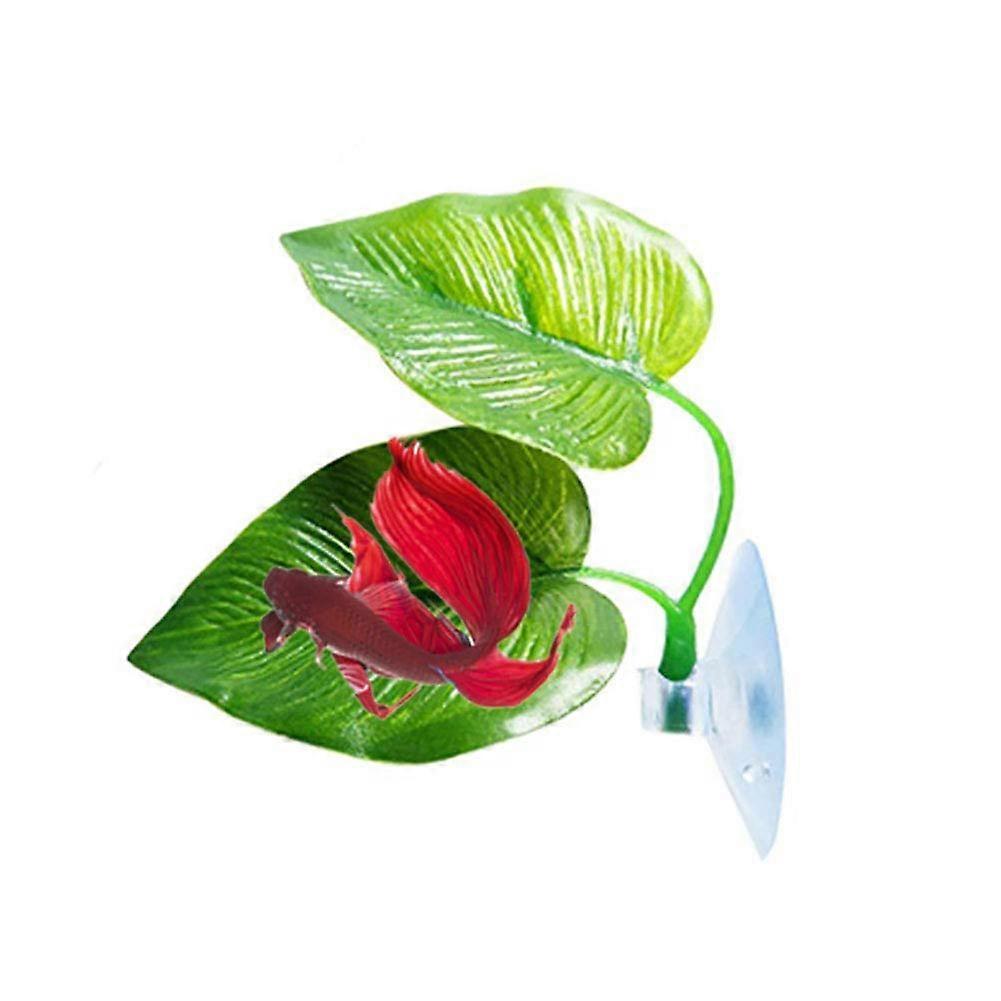 Betta Fish Leaf Pad Betta Bed Leaf Hammock Toy Plastic Aquarium Plant With Suction Cup Durable Tank Compatible