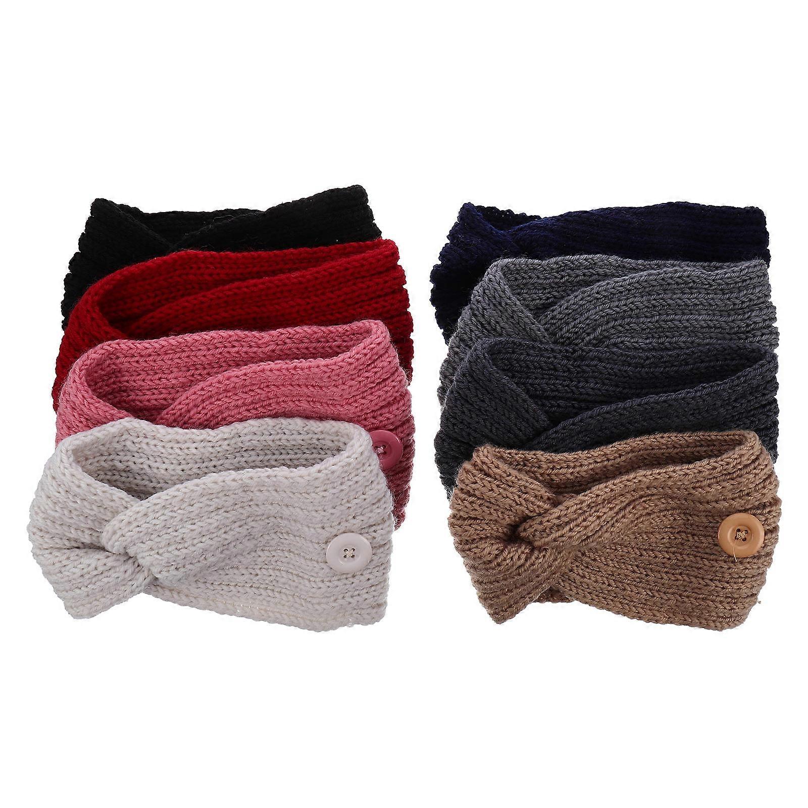 8Set Assorted Color Knitted Ear Warmer Headband For Women Suitable For Winter Outdoor Activities