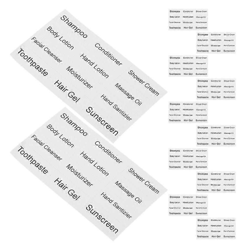 Bathroom Labels for DIY Skincare and Toiletries Clear Visible Self Adhesive Paper Black 12 Sheets