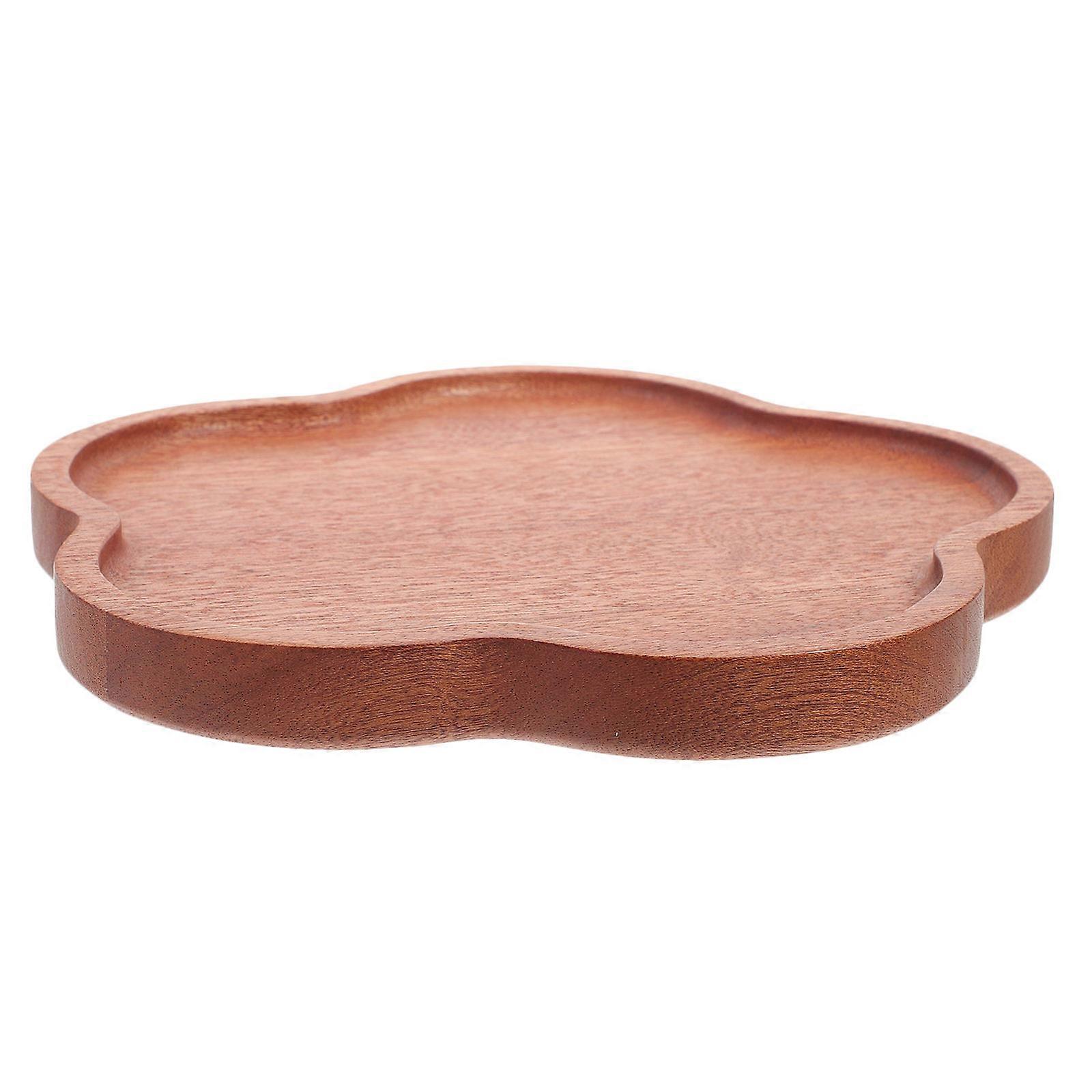 Brown Wooden Plate for Home Use Crafted from Wood Strong and Perfect for Fruit
