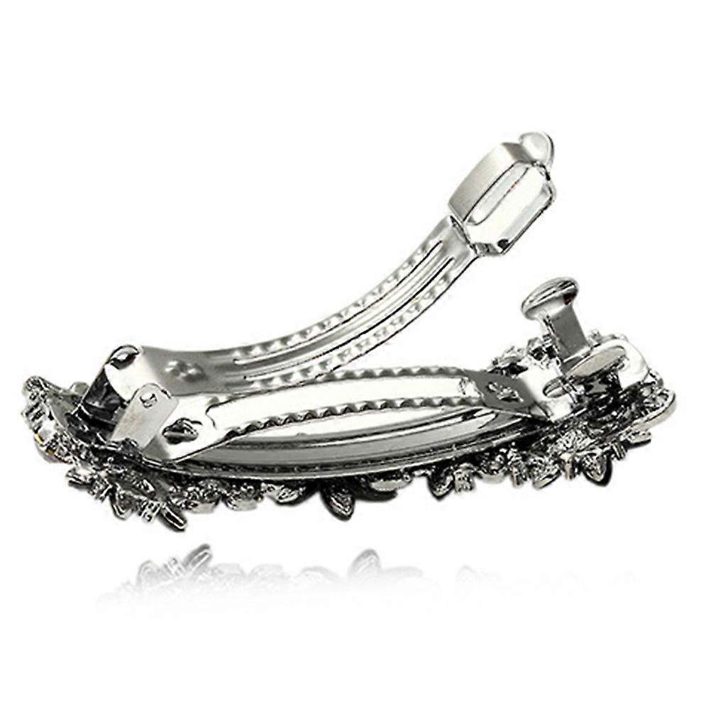 Vintage Bowknot Hair Clip with Rhinestones for Decoration Black Practical and Useful 1pc