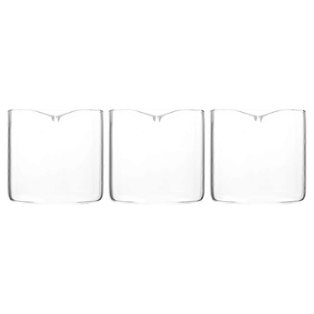 3pcs Glass Milk Jug for Latte Art, Syrup Pitcher & Creamer Container – Easy Clean & Store for Home & Coffee Shop Use