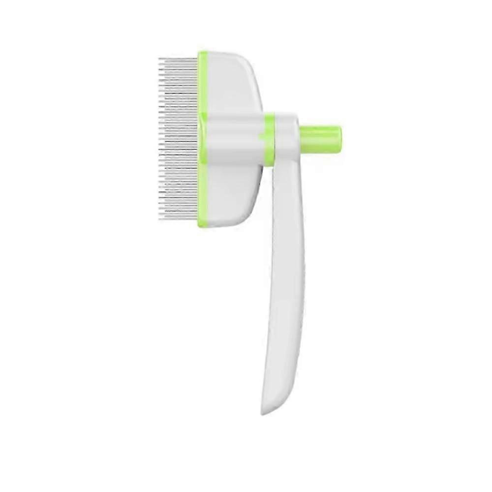 Release Button Pet Hair Removal Comb 360-Degree Rotating Head Comfortable Dog Grooming Brush Flat Pin Comb Ergonomic Handle