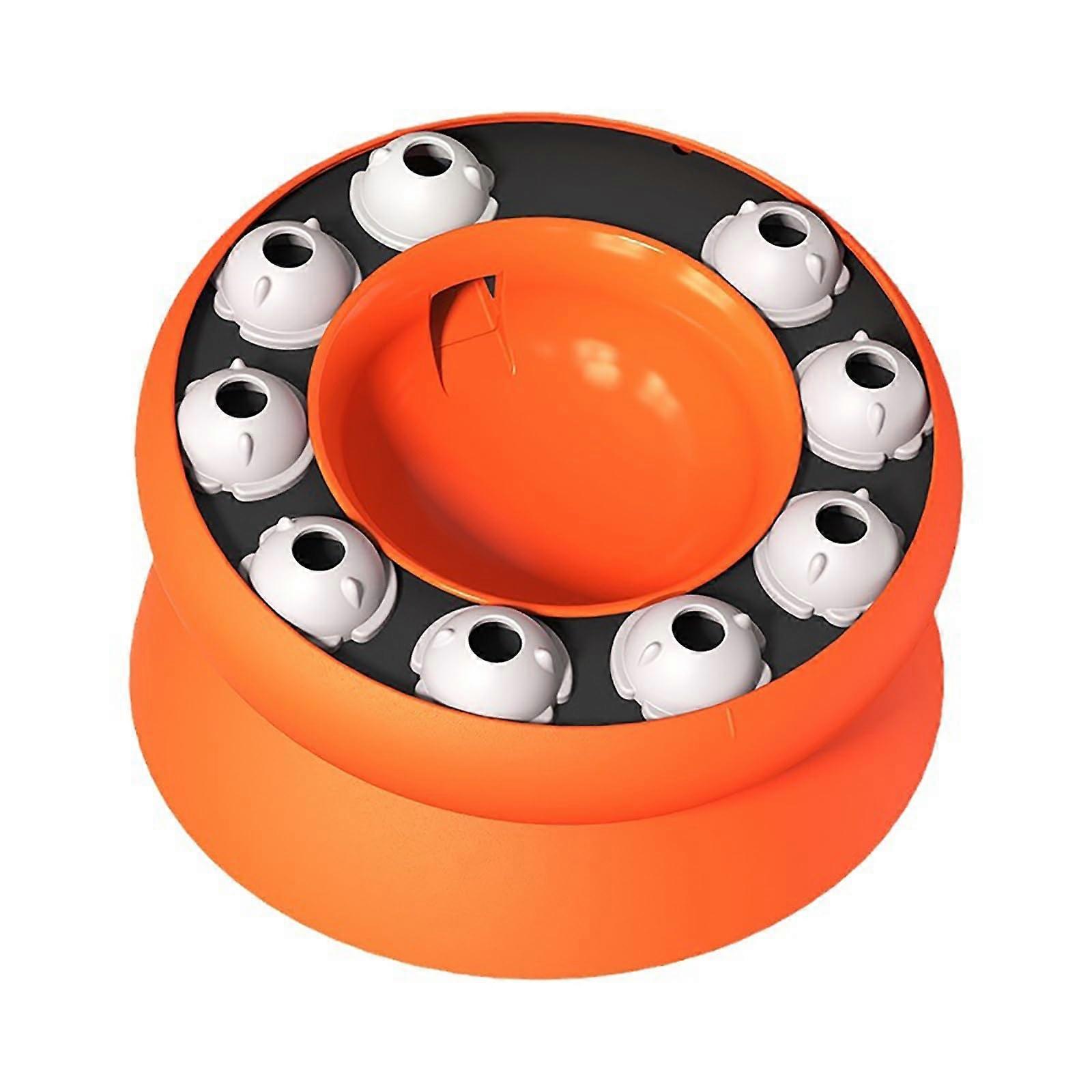 Interactive Toy for Cats and Dogs - Dishwasher Safe Intelligence Slow Feeder Bowl 21x21x12.1cm Orange