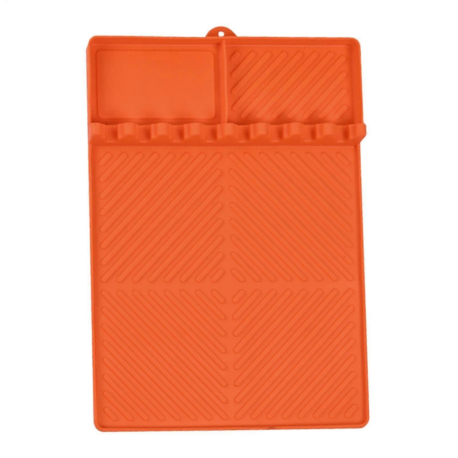Silikon-Grillwerkzeug-Matte | BBQ Grillmatte, Silikon-Pad, Utensilienablage für Küchengeräte, orange 1