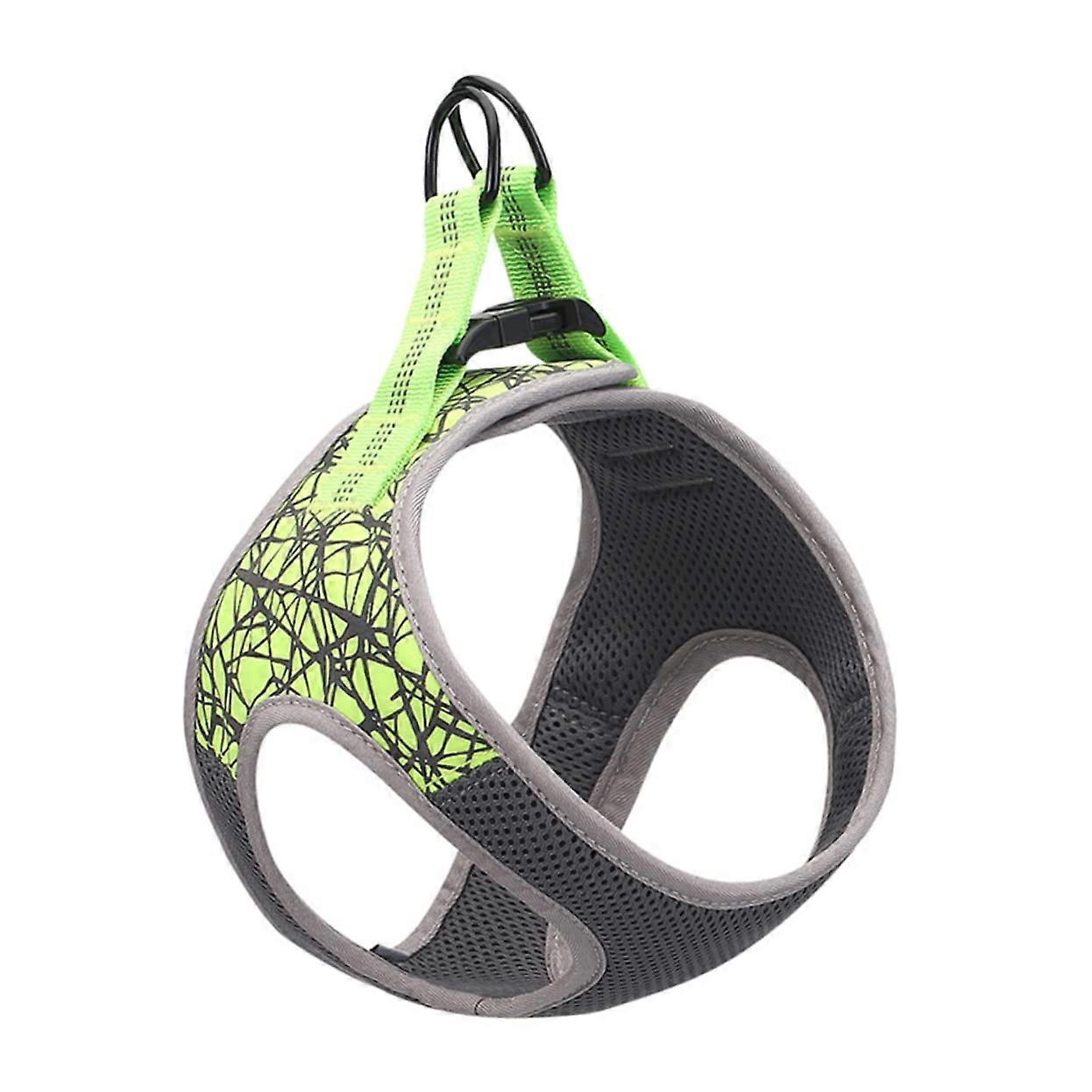 Pet For Dogs Breathable Harness In Vest Design Reflective Chest Light And Comfortable Green