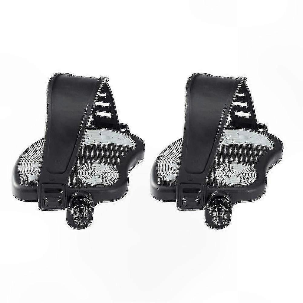 Adjustable Pedals with Straps for Indoor Cycling and Stationary Bikes, Compatible with 1/2 Inch Crank