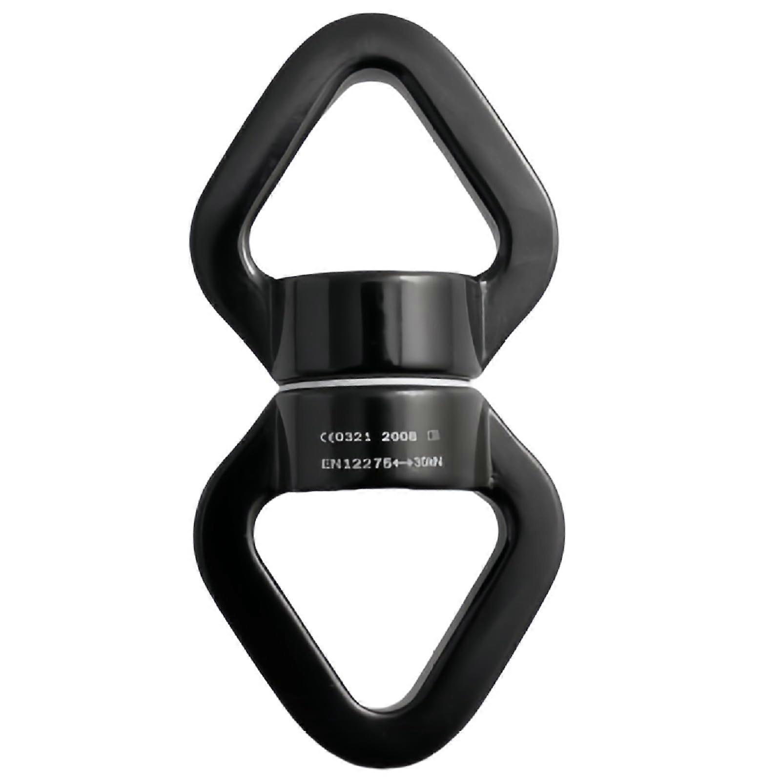 Triangular Rotational 360 Degree Rope Swivels Connectors Aluminum Alloy 30KN For Swing Hammock Pilates Black