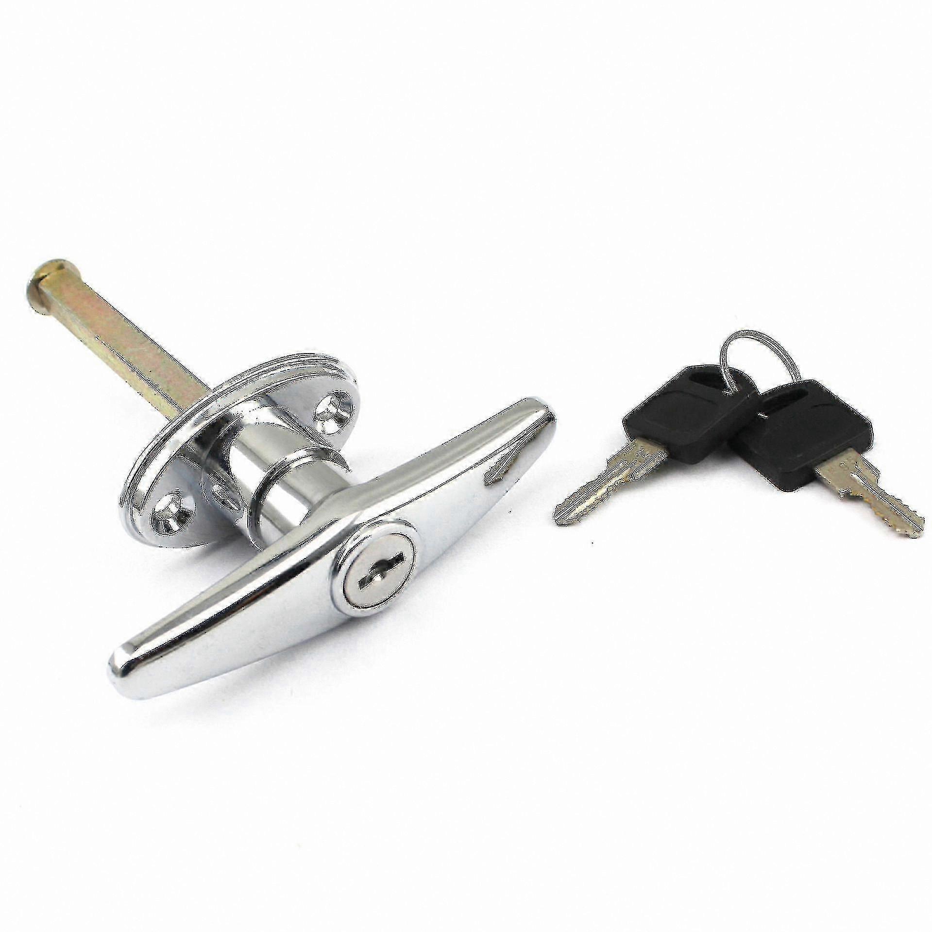 Garage Door Locking Handle with Cross Design, Includes 2 Keys for Secure Access