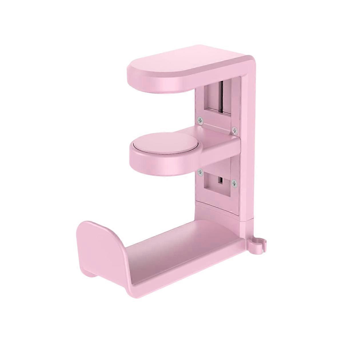 Rotating Headphone Stand Adjustable Clamp-on Headphone Holder Pink