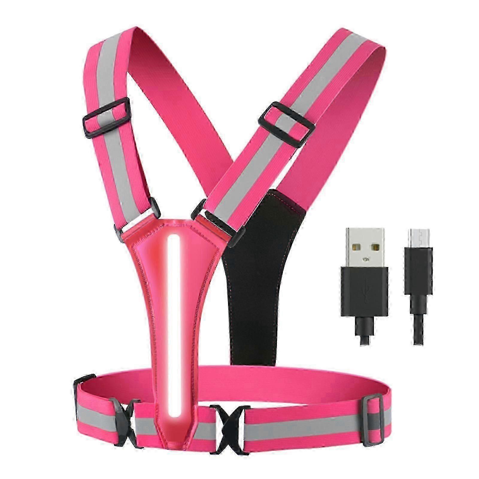 Usb Rechargeable Led Reflective Vest For Runningcling Walking Motor...