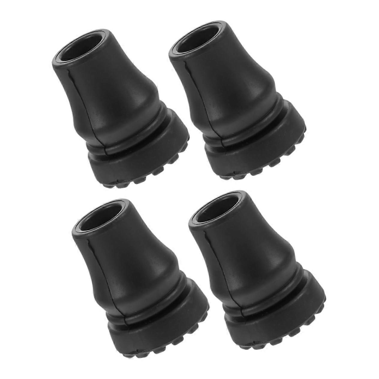 4pcs Replacement Hiking Pole Tips Thickened Pole Tip Covers Crutch Feet Sleeves for Walking Sticks and Crutches