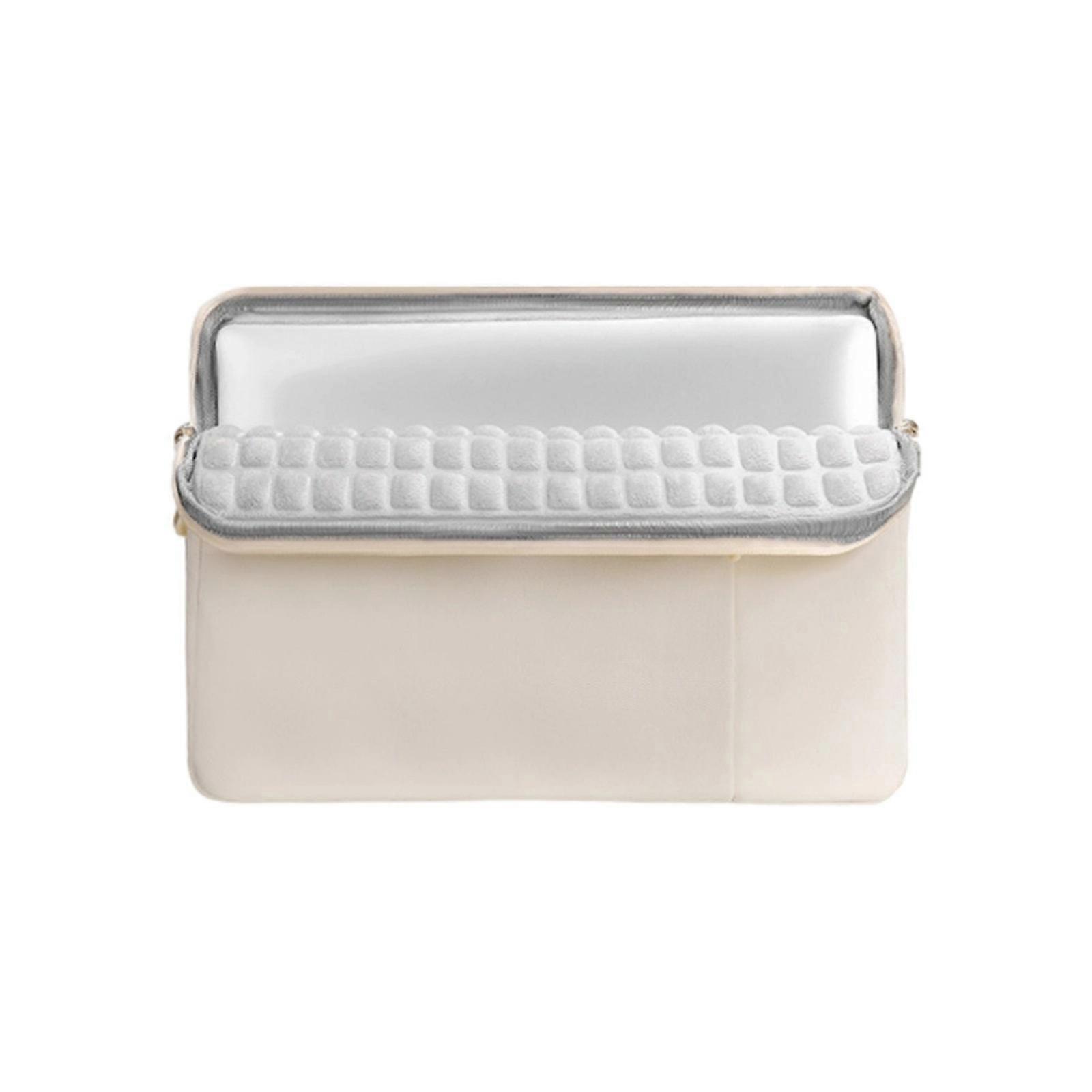 Notebook Bag Multiple Compartment Comprehensive Cushion Layer Smooth Fastening System Laptop Storage Sleeve  Warm sun rice 15-inch