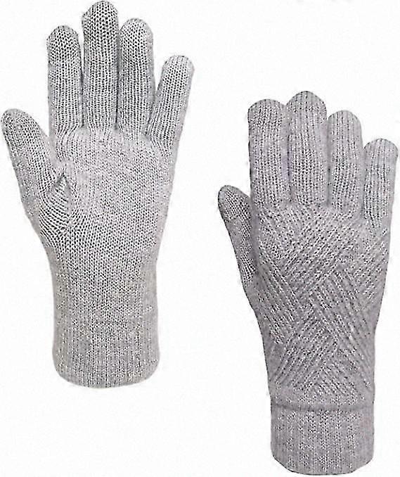 Women's Winter Cable Knit Gloves with Touch Screen Functionality Soft Lining Elastic Warm Outdoor Handwear