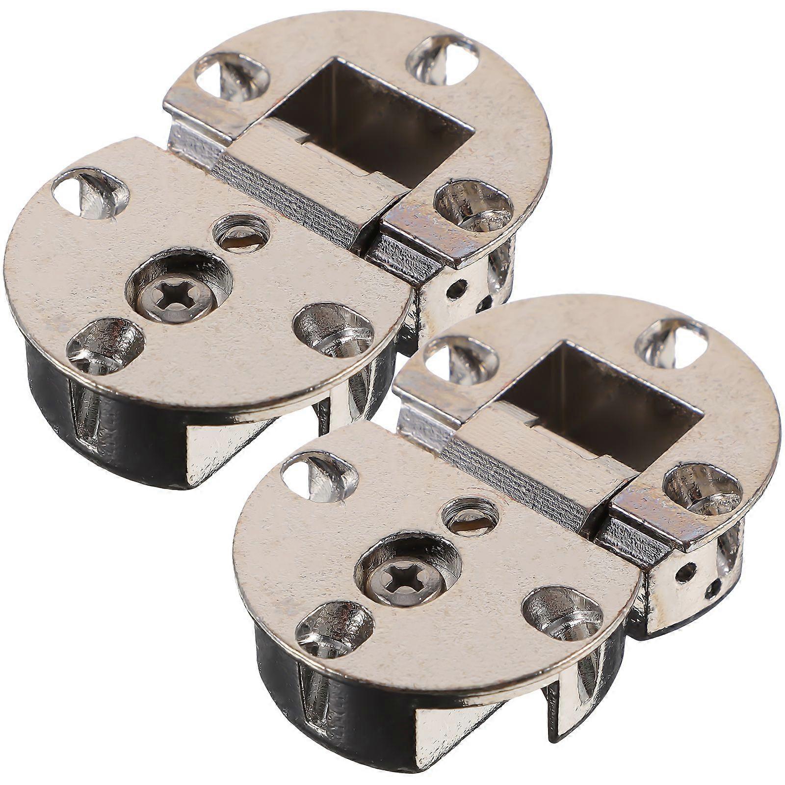 2 Pcs Zinc Alloy Round Tray Table Hinge Folding Flips Tops Spring Hinges