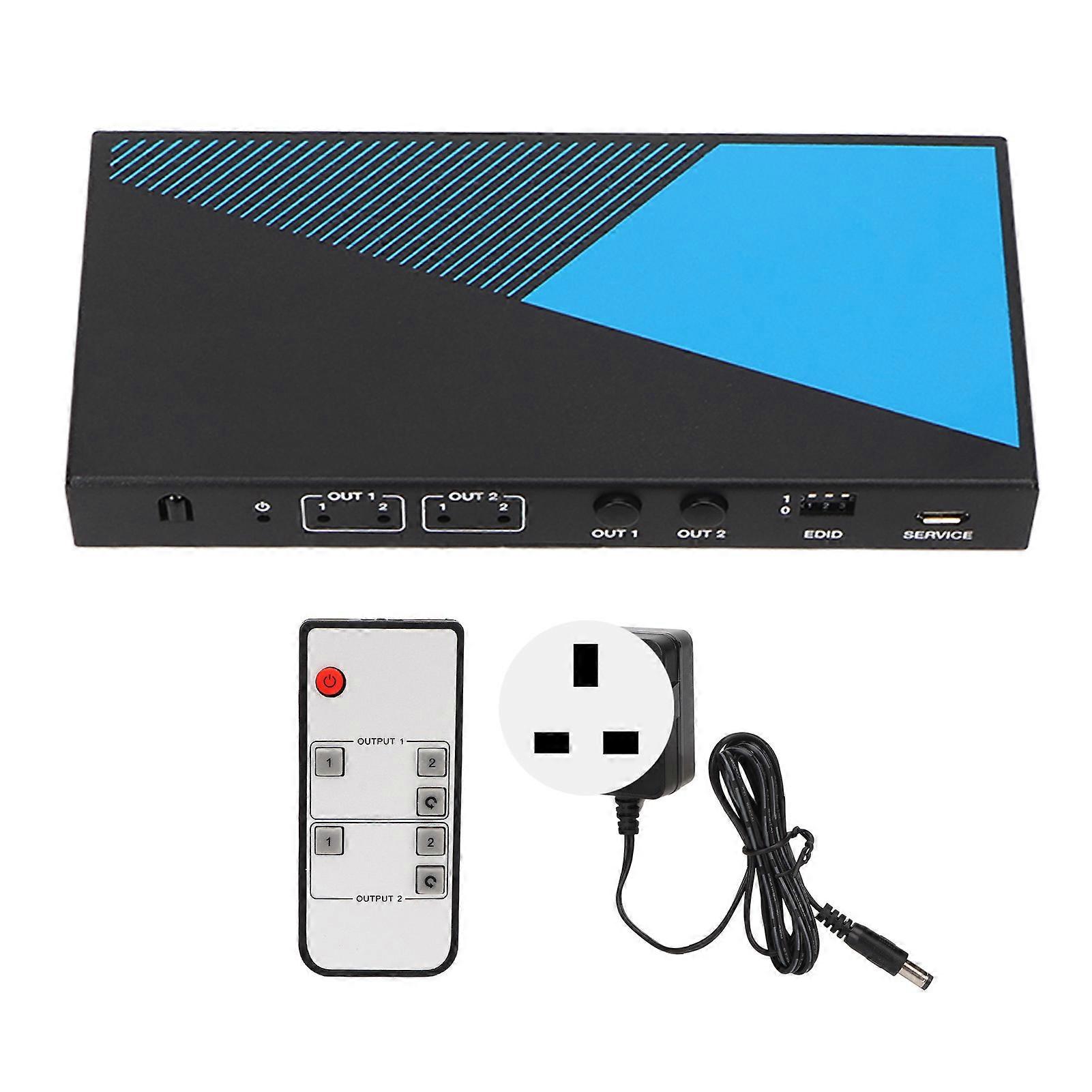 8K 60Hz 2x2 HD Multimedia Interface Switcher with EDID Management and Remote UK Plug