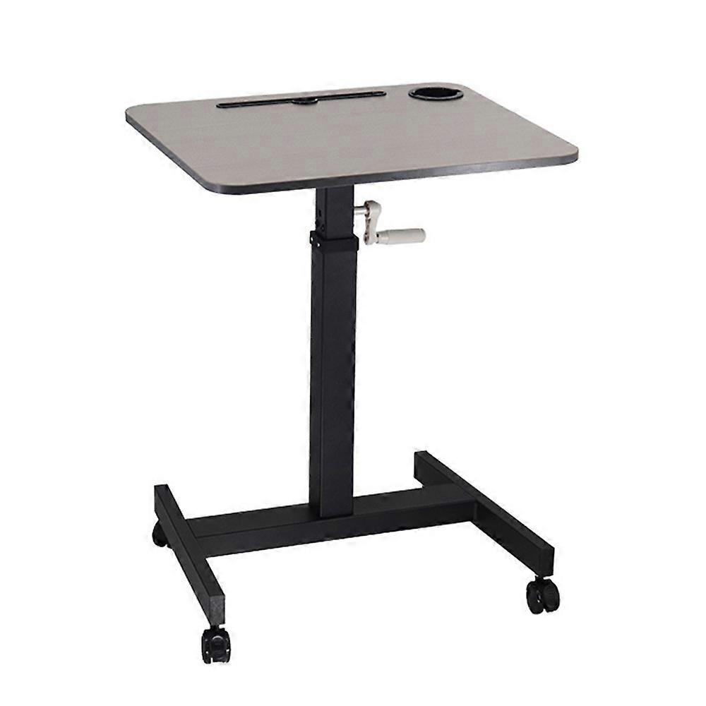 Adjustable Standing Desk Small Black Computer Lift Desk with Smooth Hand Crank for Small Spaces