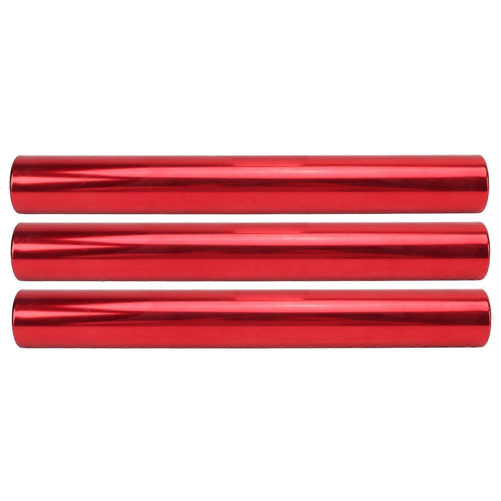 3Pcs Aluminum Alloy Track Field Relay Batons Track Batons Race Equipments for Running Race Team for Outdoor Running Race Student Relay Events Red