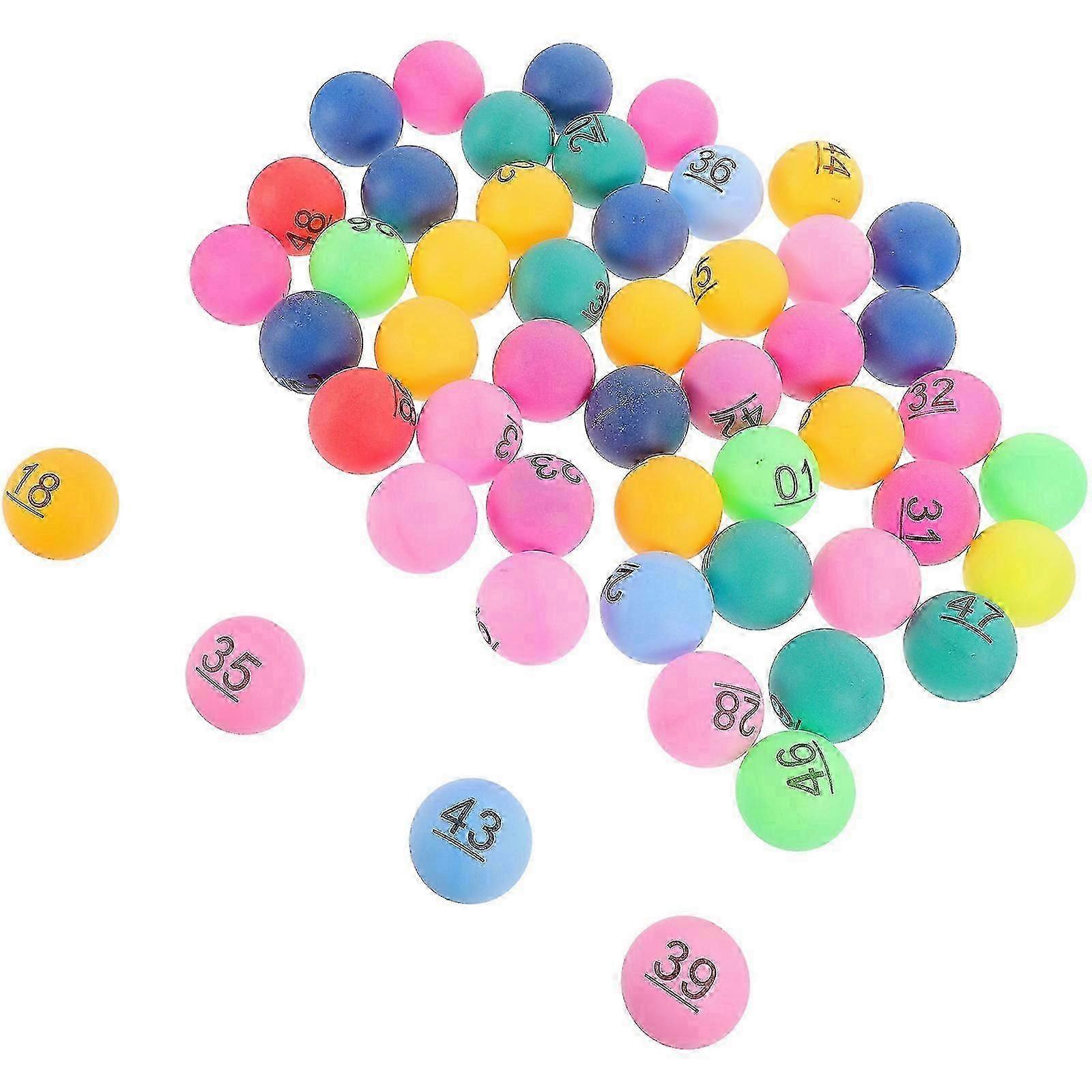 50 Small Coloured Plastic Numbered Balls for Party Games and Event ...