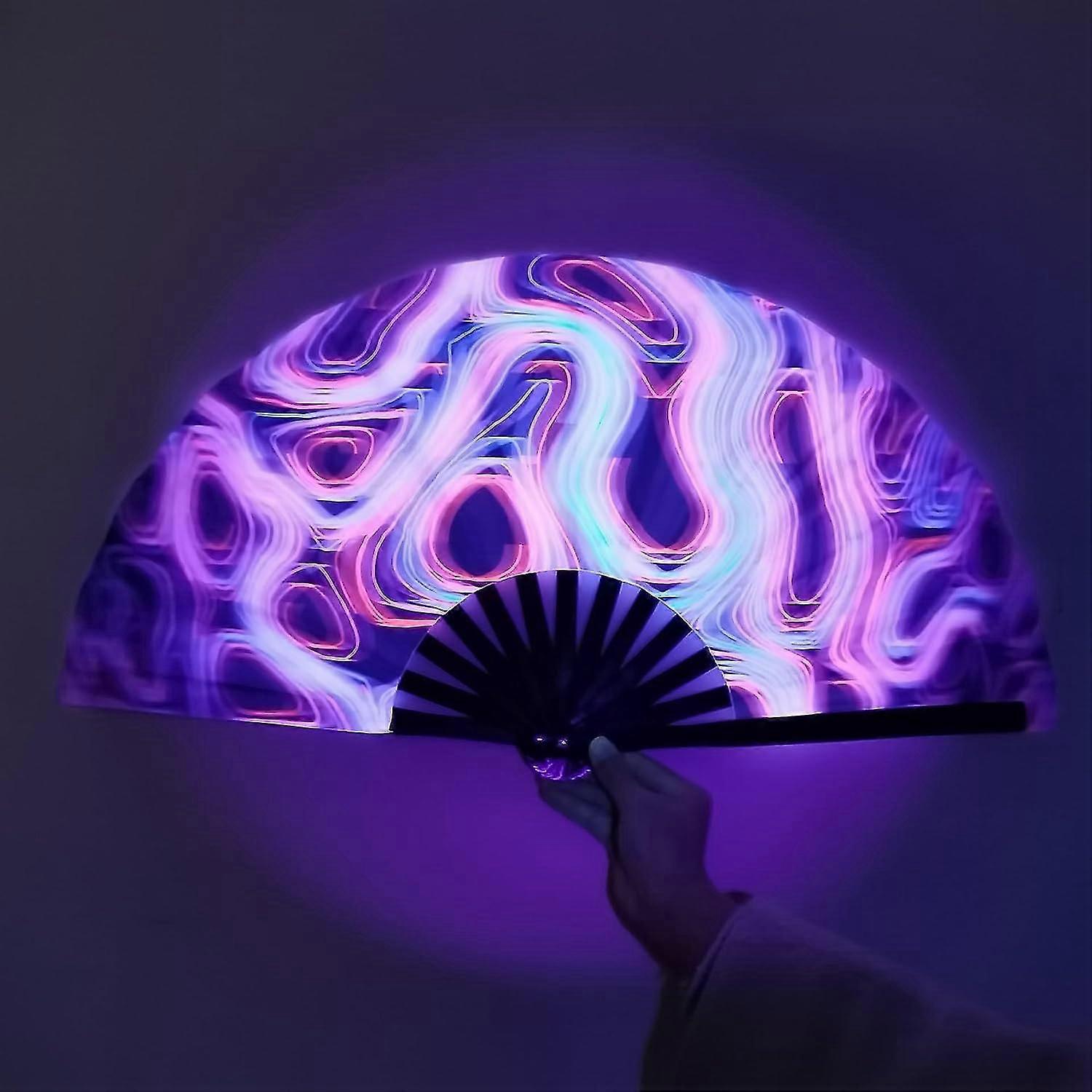 الخيزران الحرير قابلة للطي مروحة اليد كبيرة ملونة لحفل زفاف عيد ميلاد