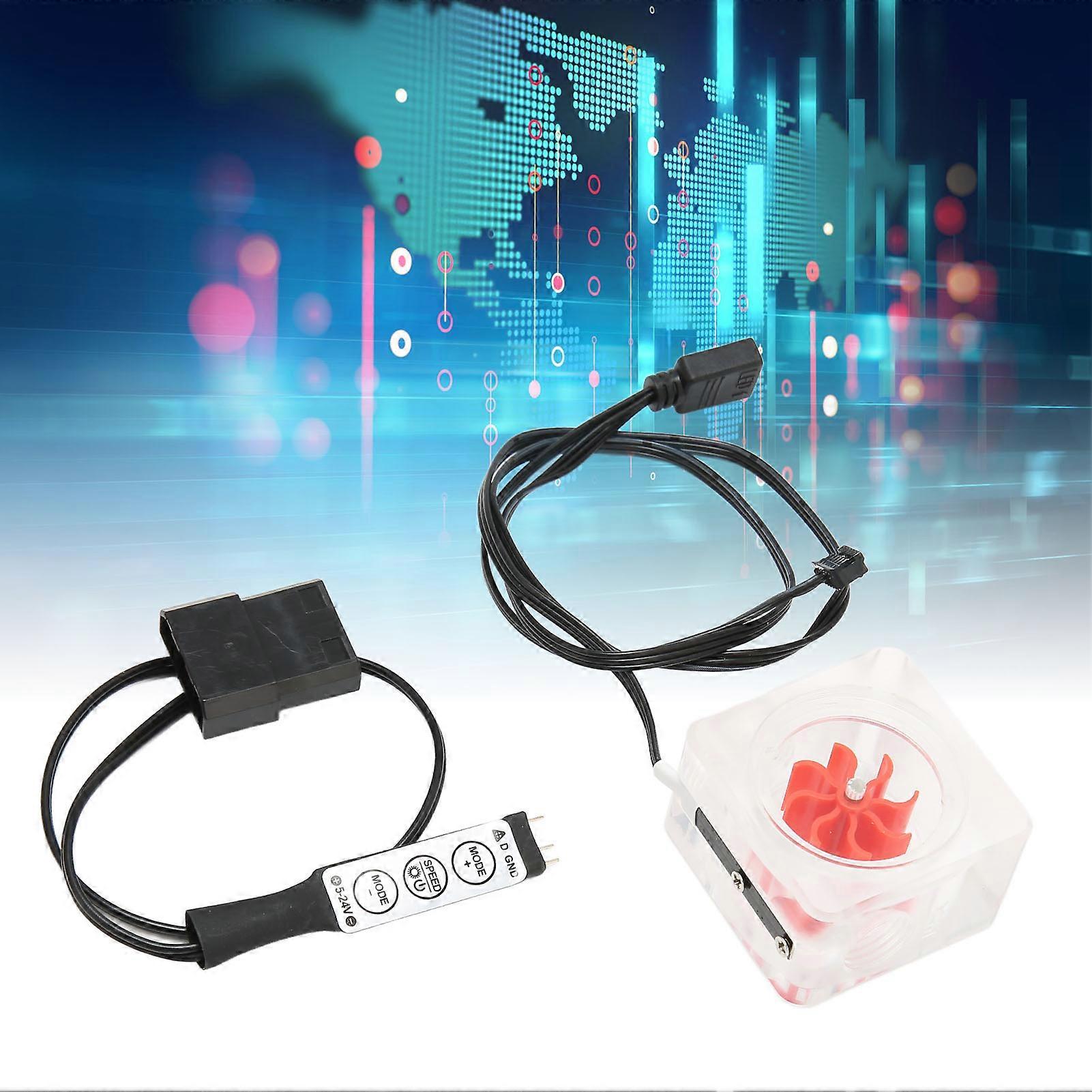 Water Cooling Flow Meter G1/4 Thread 8 Impeller Red Acrylic