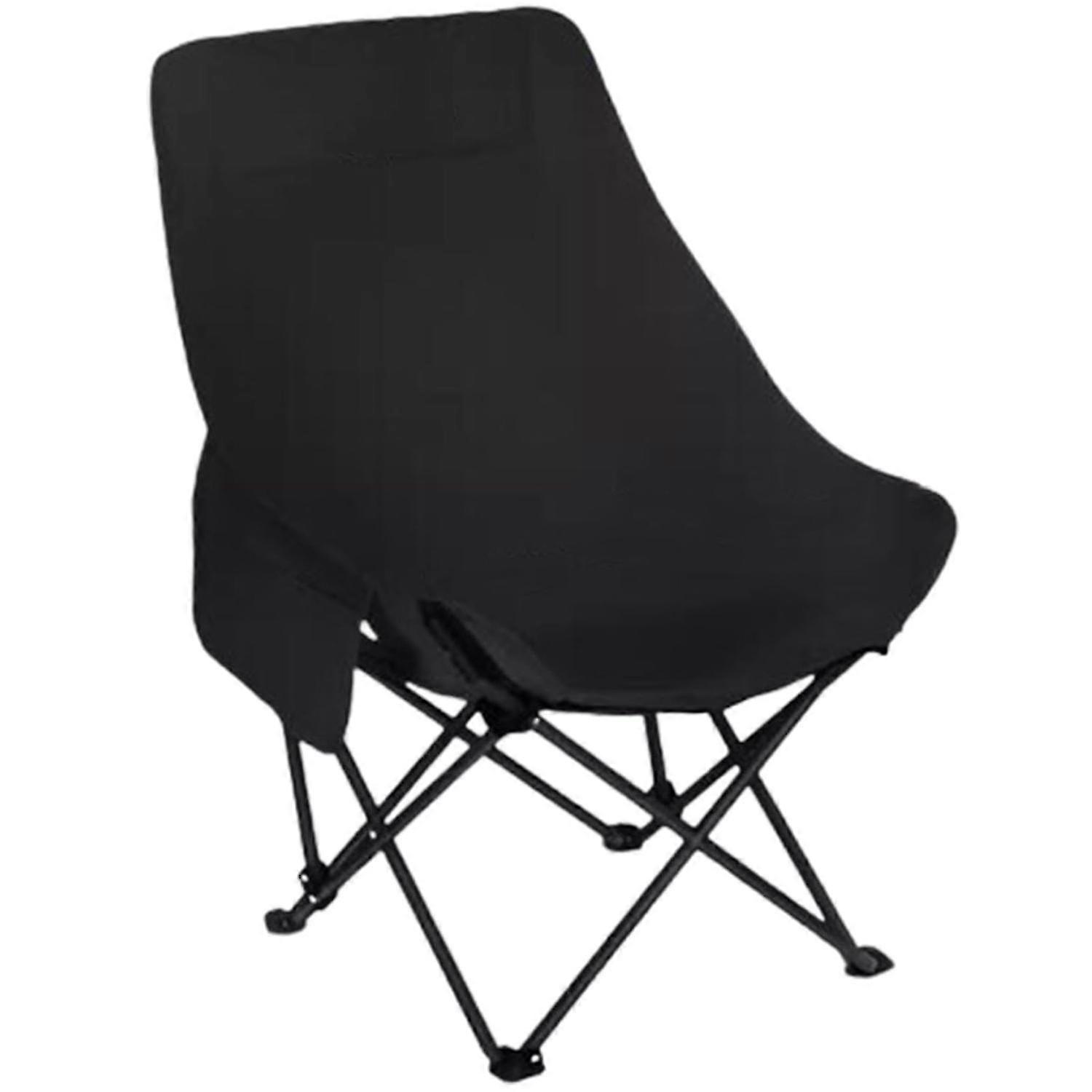 Heightened Ultra-Light Folding Adjustable Moon Chair for Camping (Obsidian Black)