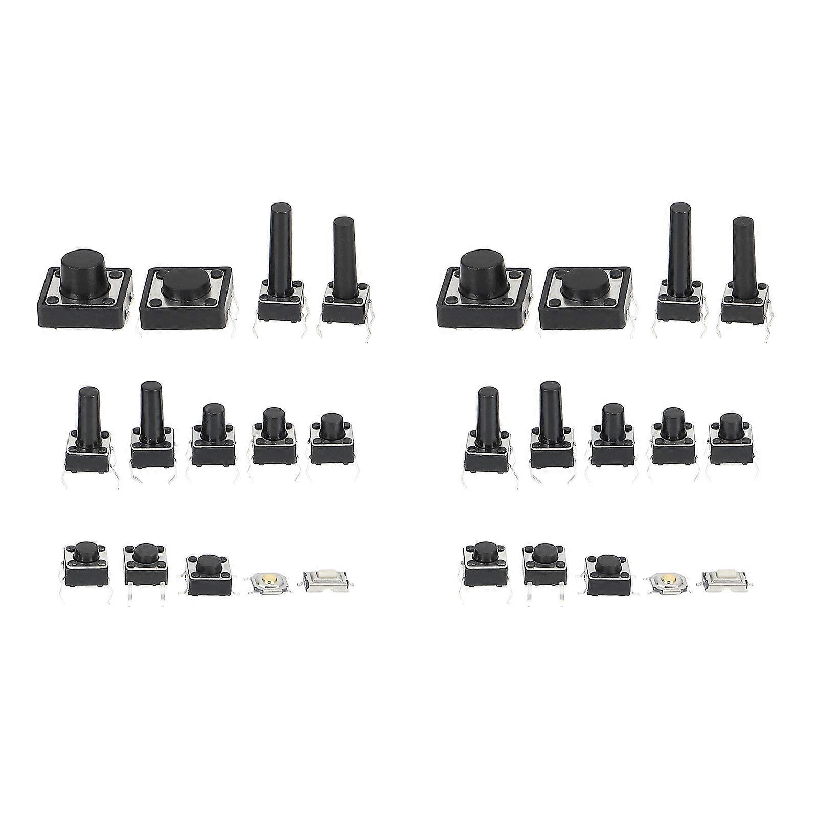 Waterproof Touch Sticker Micro Tack Switch Assorted Button Kit 140Pcs