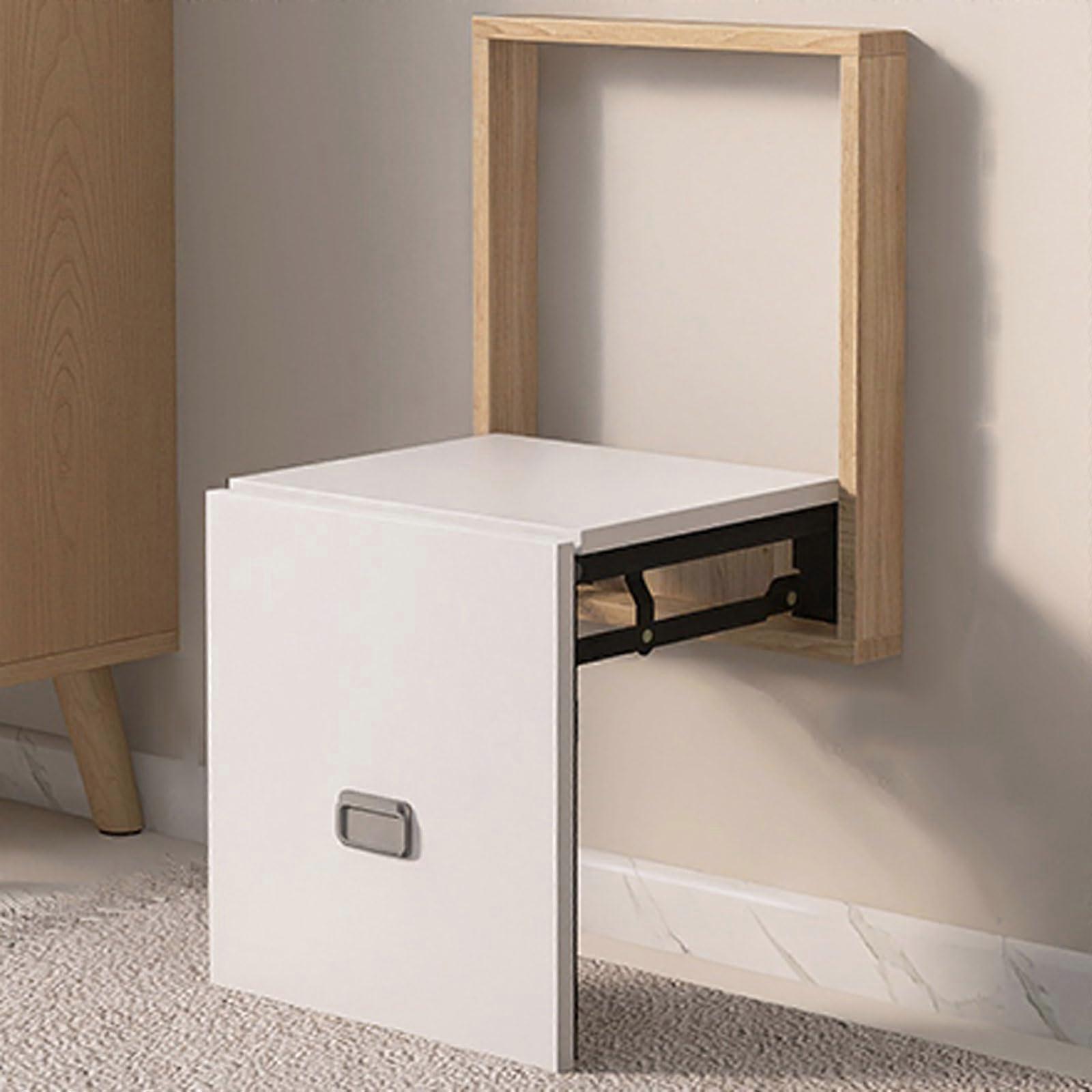 Wall Mounted Folding Stool,UltraThin,NonSlip,Spacesaving,for Elderly Disabled