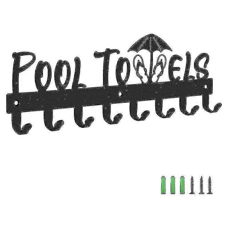 Pool Towel Rack With 8 Hooks, Towel H Mounted
