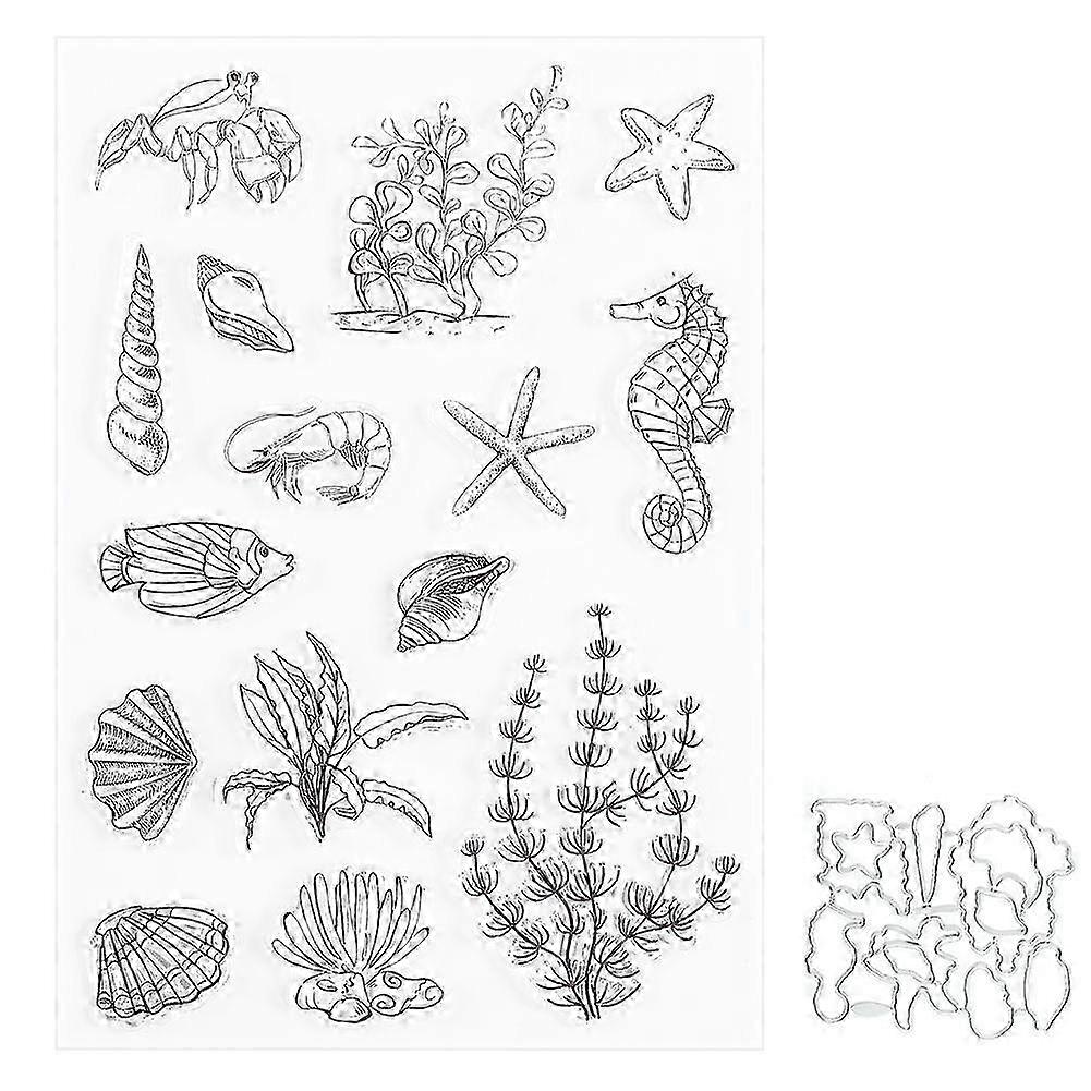 2025 הדגם האחרון שקוף חותמת חיתוך למות ברור גומי DIY כתב עת ים