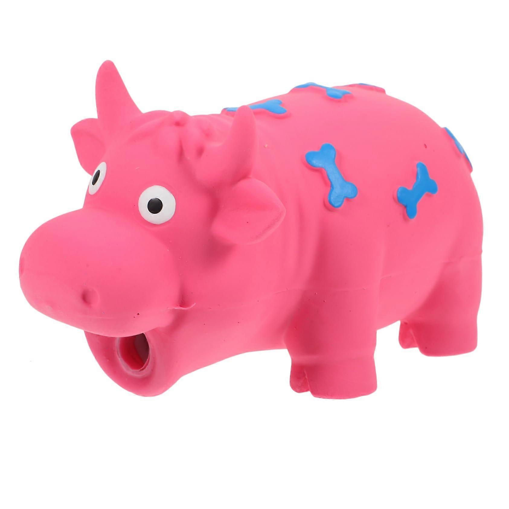 Cartoon Cattle Dog Toy Squeaky Chew Toy for Puppies, Teething and Interactive Play, Durable and Safe for Chewing
