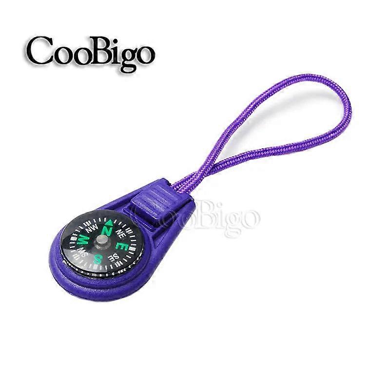 10pcs Colorful Mini Compass Keychain Zipper Pull For Backpack Camping Hiking