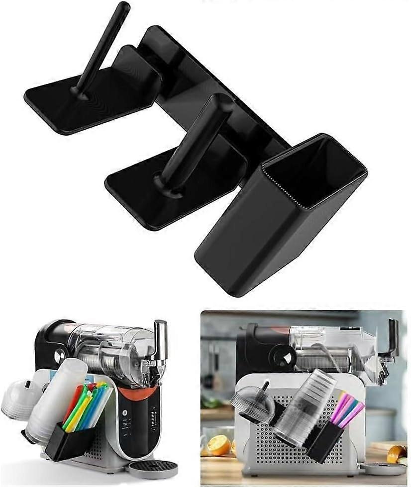 3In1 SideMounted Storage Box for Slushie Machines, Compatible With FS301 FS300, CupLidStraw Organizer, Black