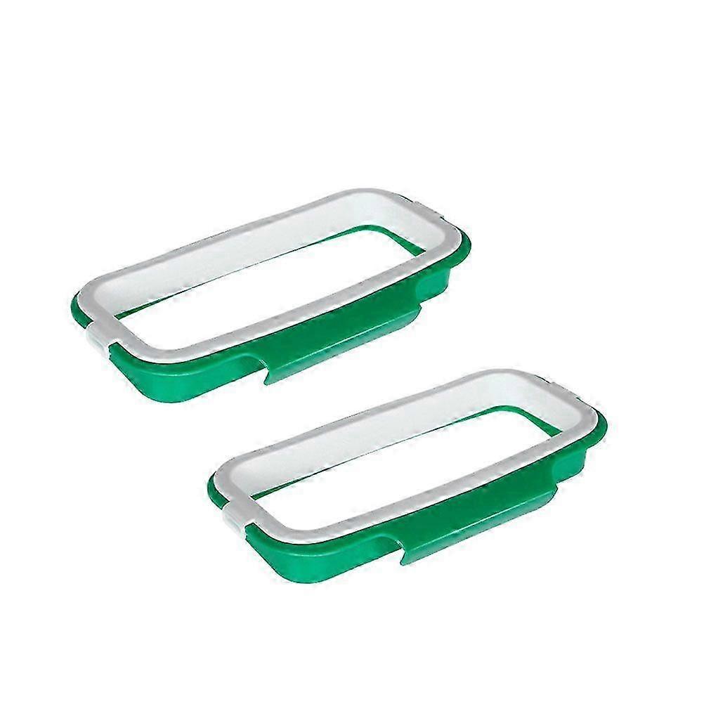 2PCS Kitchen Hanging Garbage Bag Holders, Over Cabinet Door Plastic Trash Bracket Space Saving