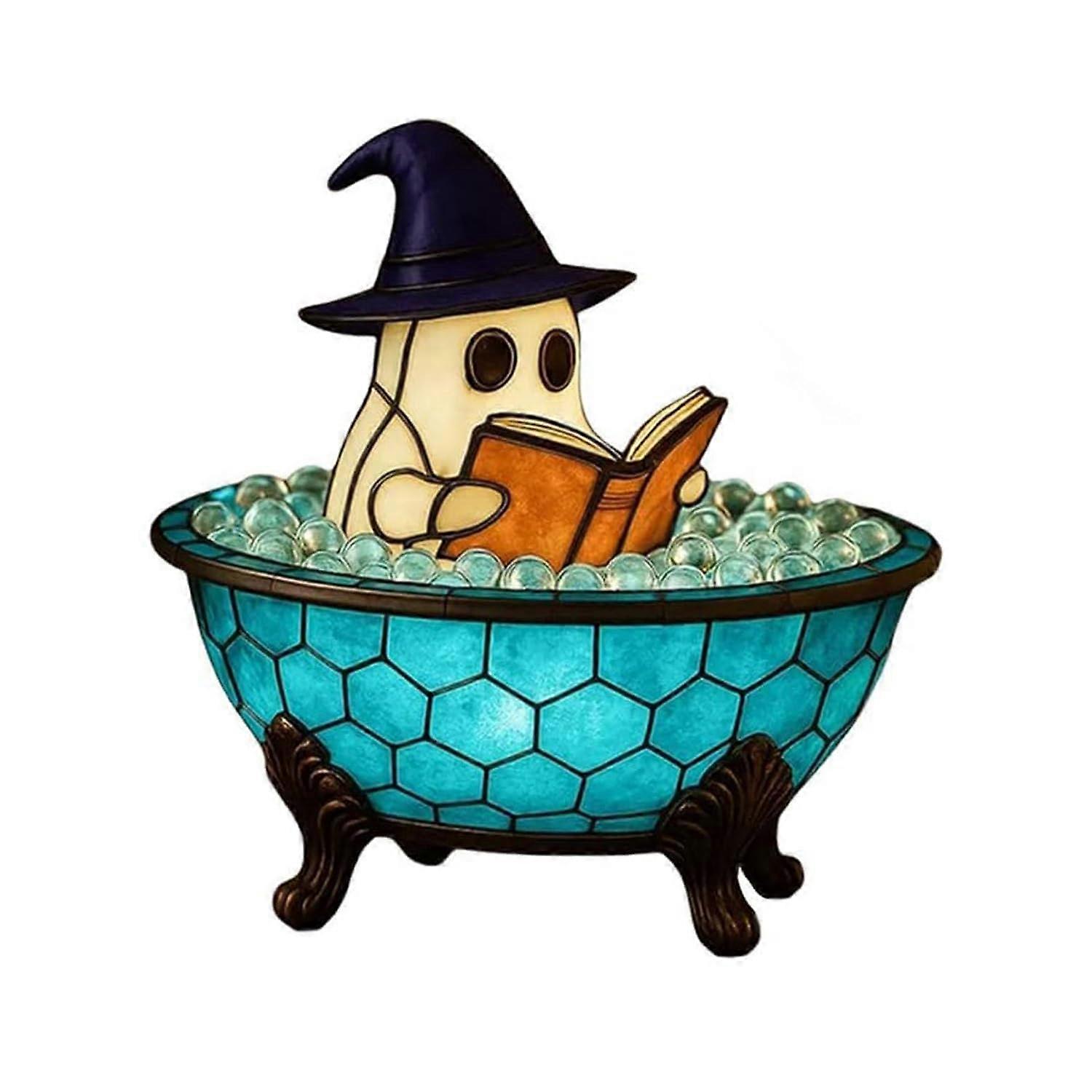 Ghost Bubble Bath Lamp, Halloween Ghost LED Night Light, Resin Color Changing Light, Ghost Bathtub Accent Lamp, 1 Pc