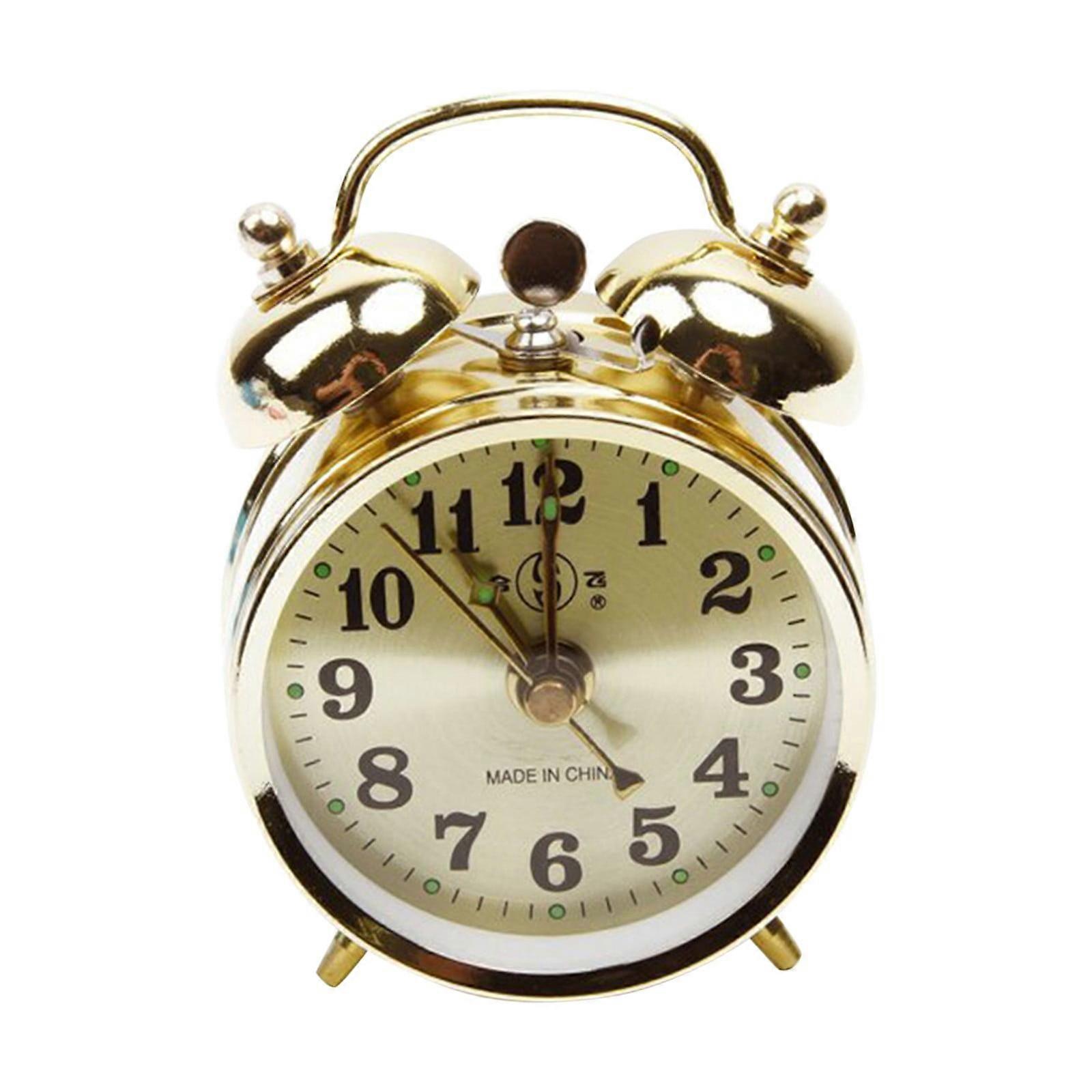 Zynic Metal Vintage Alarm Clock Extra Loud Manual Wind Up Analog Retro Backlight