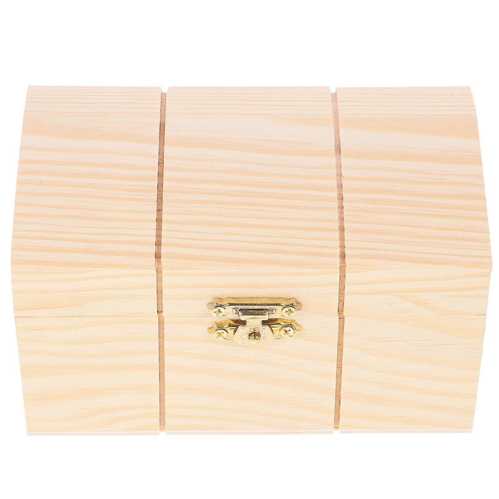 Wood Jewelry Box for Storage Use 2Pcs Unfinished Rectangular Box