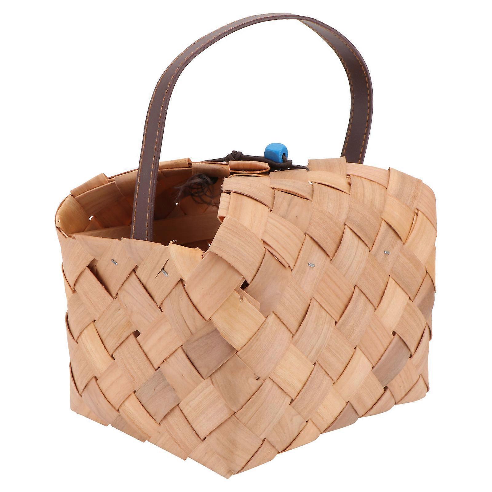 Basket Woven Storage Basket for Storage 2Pcs Handmade Handheld Gift Baskets