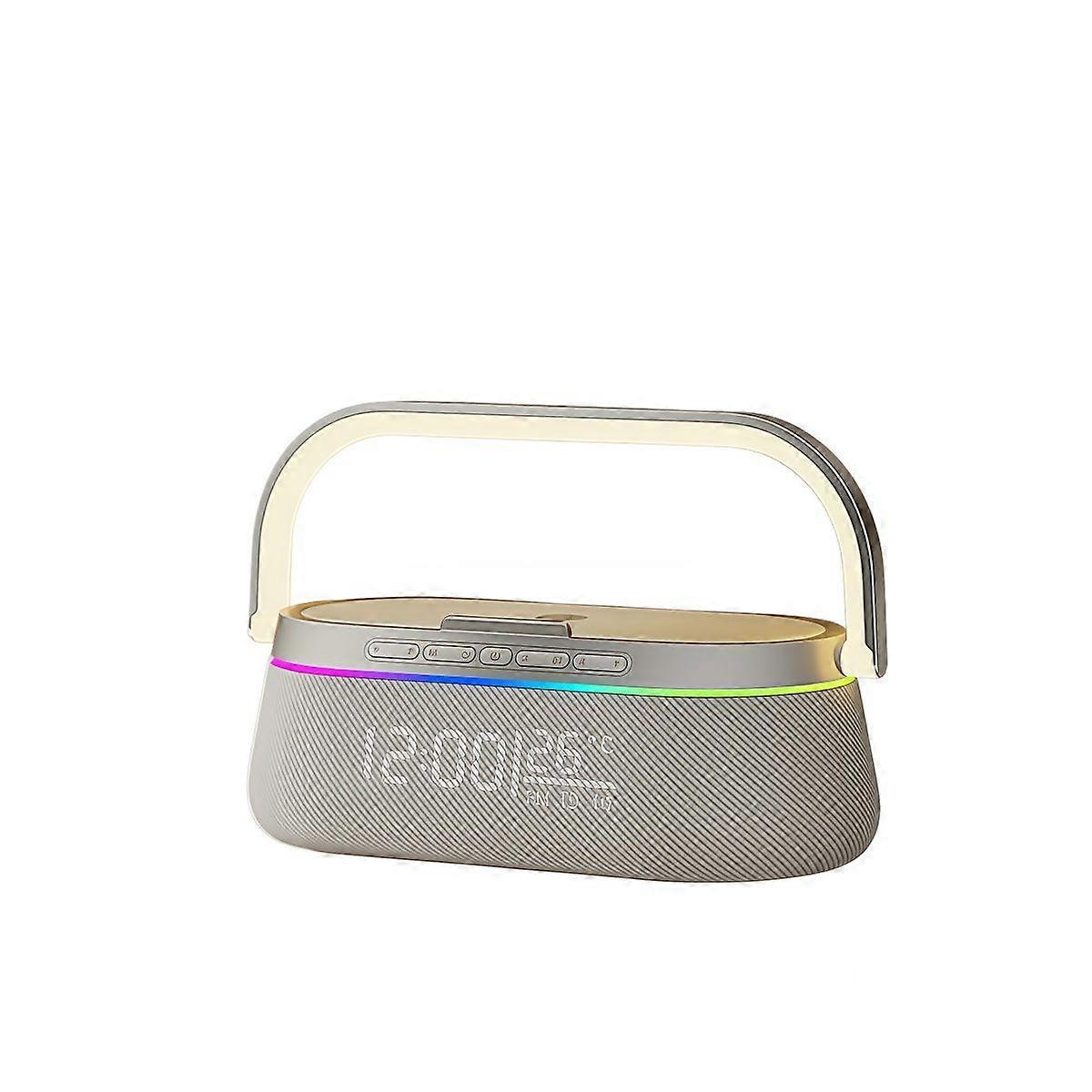 Black Friday The Ultimate Desk Mate: Wireless Charger, Bluetooth Speaker with Clock & Ambient Night Light