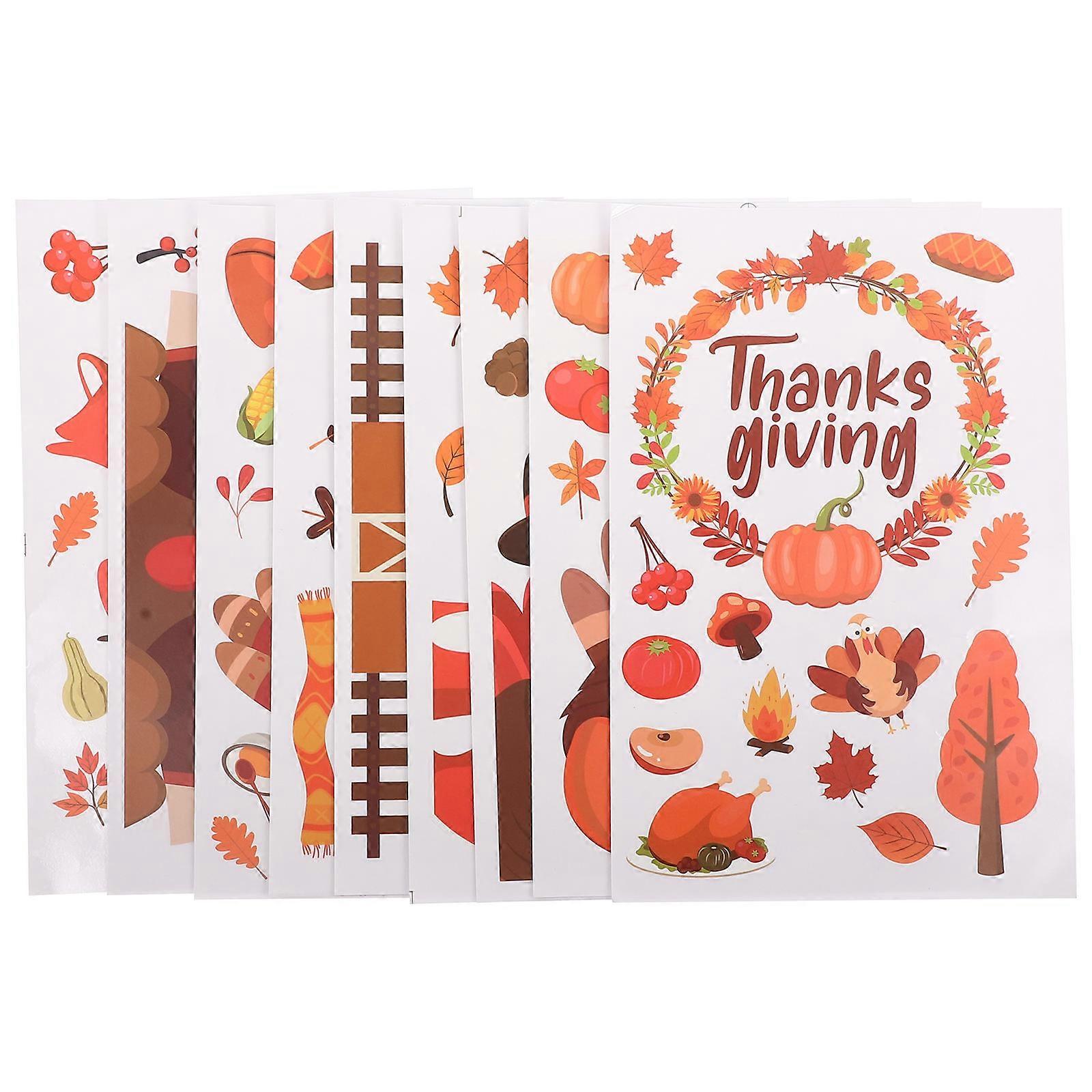 Thanksgiving Themed Decals 36 Sheets Festive Window Clings Perfect For Thanksgiving Party Assorted Color 30X20CM
