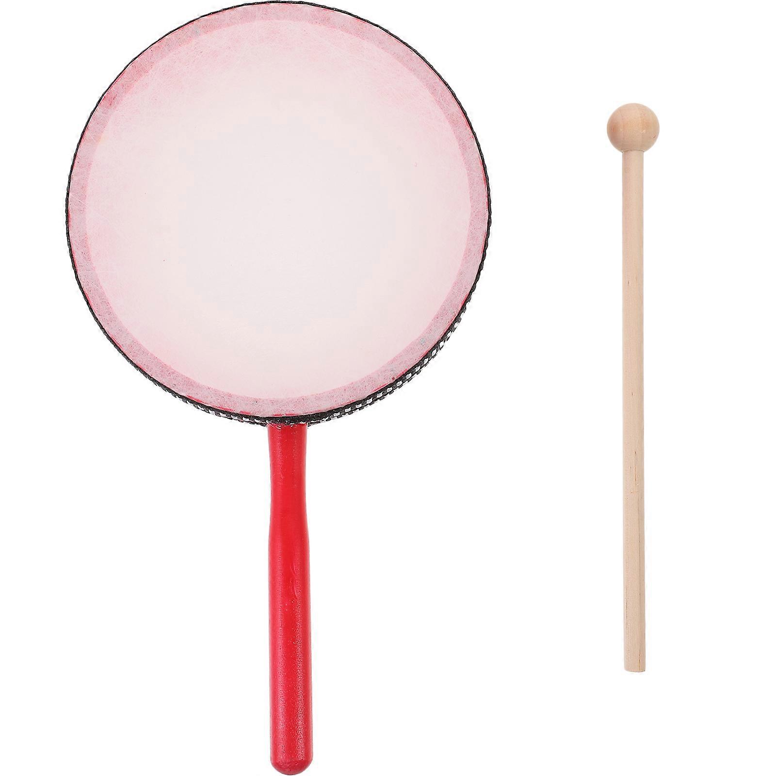 Wooden Hand Drum Instrument Ideal For Children 2 Sets Perfect For Auditory Stimulation And Music Learning Compact Pink Design
