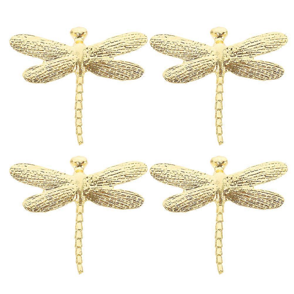 Artistic Dragonfly Knobs For Bathrooms Wardrobes 16 Pcs Zinc Alloy Decorative Hardware Golden Color Versatile Application