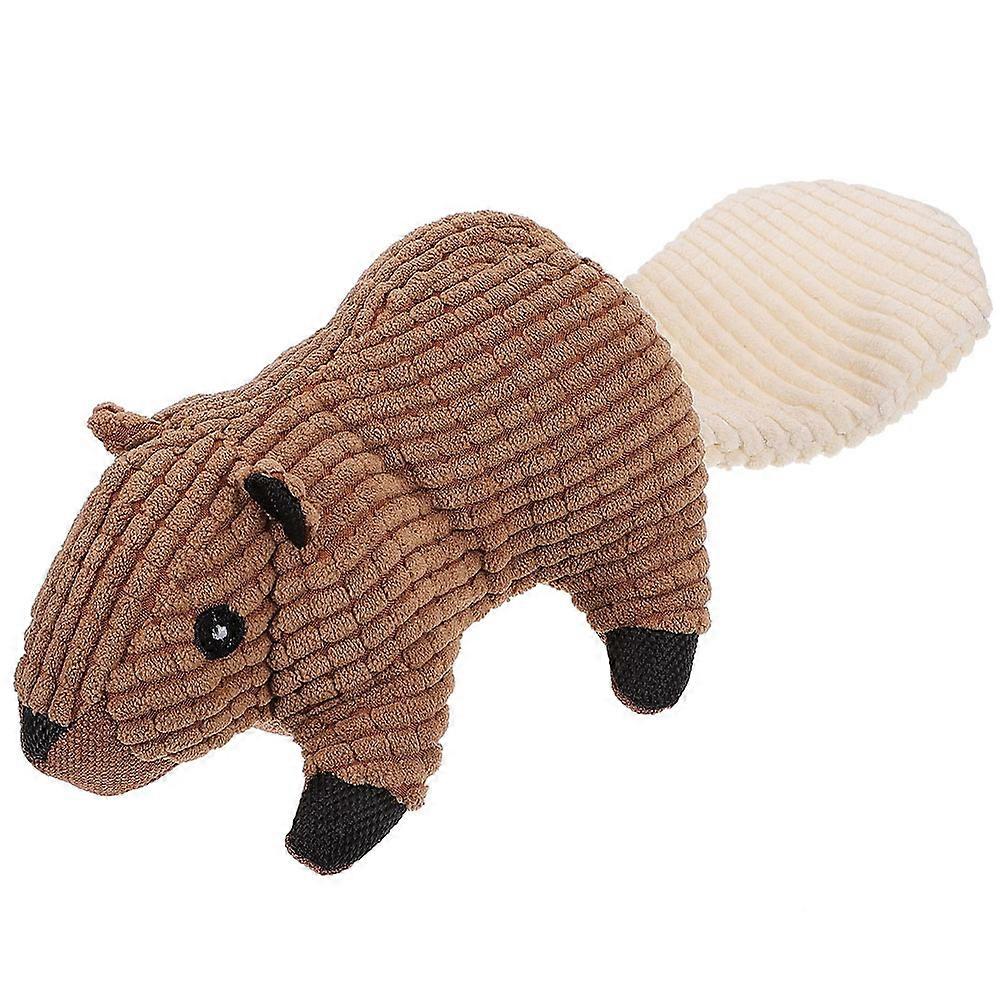 Interactive Dog Toy 3Pcs Plush Squeaky Squirrel Shape Chewing Teeth Cleaning Outdoor Play