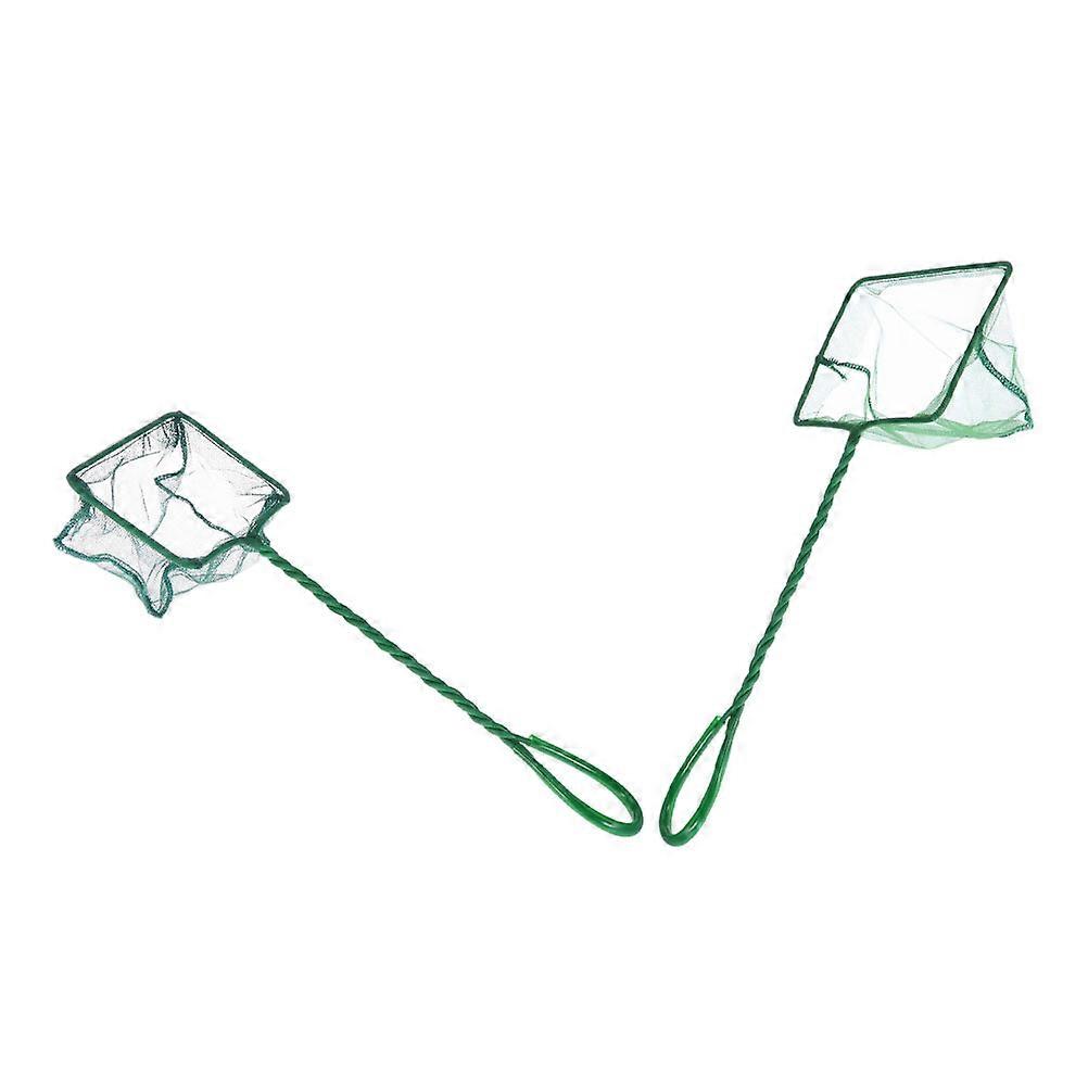 Fish Landing Net Fishing Net for Aquarium 2Pcs Green Plastic Tool