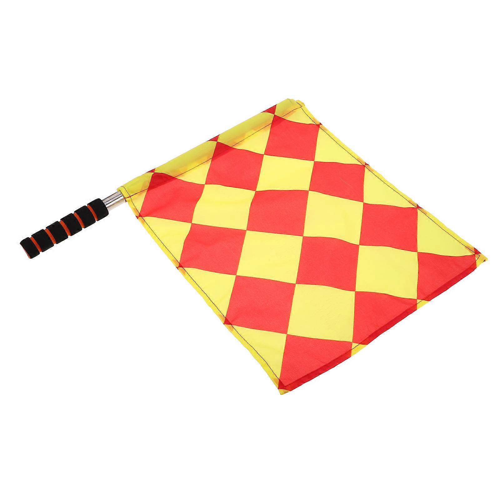 Referee Flag Soccer Gear for Referees and Sports Officials Multipurpose Rectangular Polyester Foam Metal Flag 1 Pair