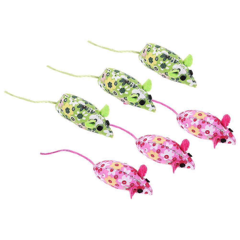Mouse Stuffed Toy Plush Cat Chew Toy for Indoor Cat 24Pcs